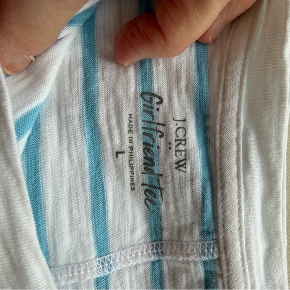 Five J Crew Girlfriend Tees in solid and stripes size large - Picture 5 of 8